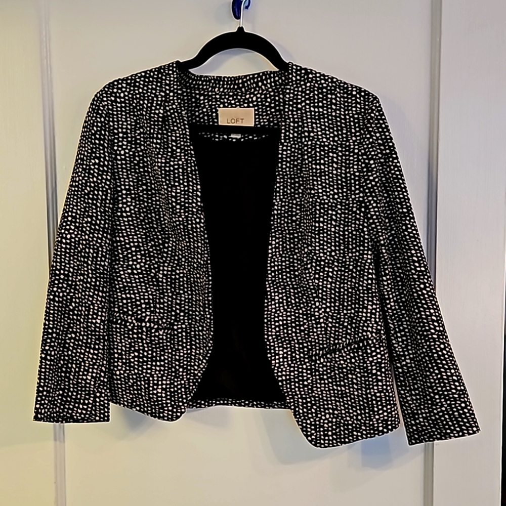 Black and White Printed Blazer